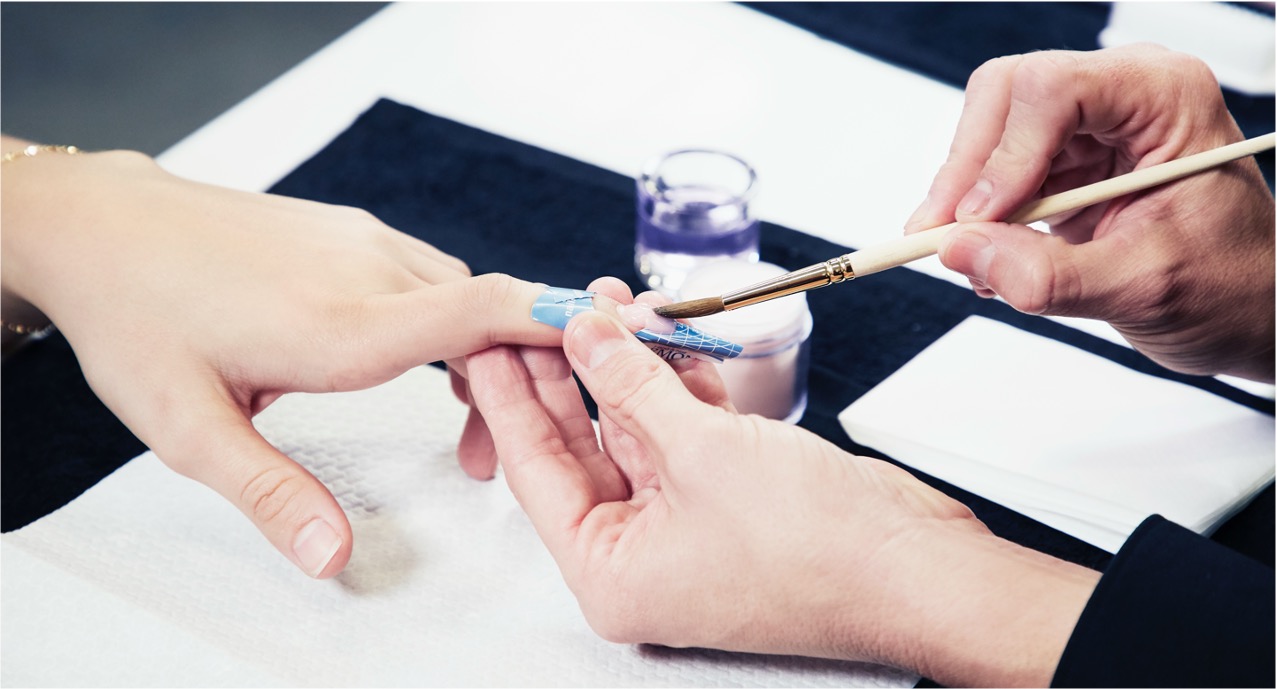 manicuring in progress