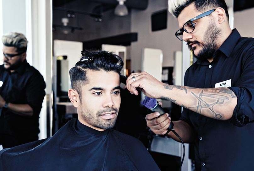Future Professionals cutting guests hair